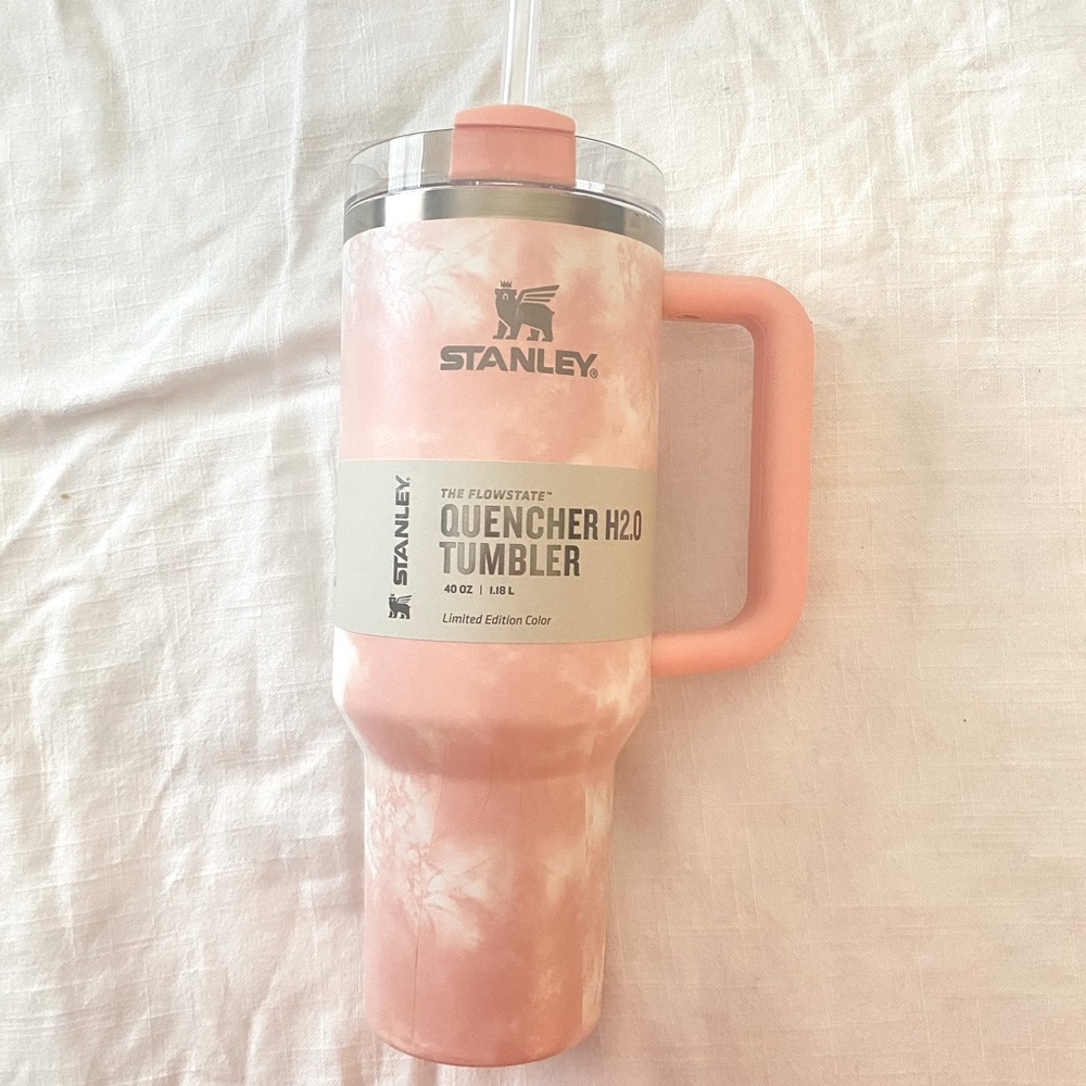 Pink tie dye Stanley 40oz tumbler